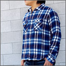 pure blue japan�i�s���A�u���[�W���p���j �_�u���K�[�[���[�N�V���c �`�F�b�N�~�{�[�_�[ �u���[ ���� �����Y�E���f�B�[�X [2153-RD]