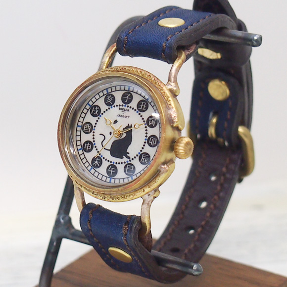 達磨（だるま）手創り腕時計「本藍」レディース [DWL0001-01]