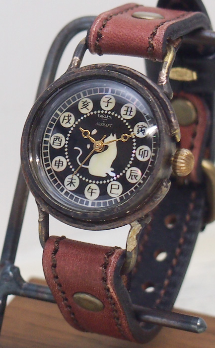 達磨（だるま）手創り腕時計 「柿渋」レディース [DWL0001-02  