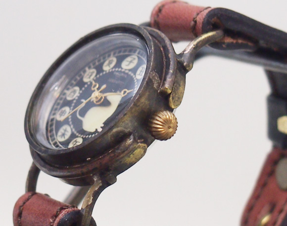 達磨（だるま）手創り腕時計 「柿渋」レディース [DWL0001-02  