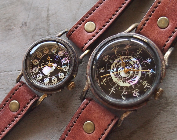 達磨（だるま）手創り腕時計 「柿渋」レディース [DWL0001-02  