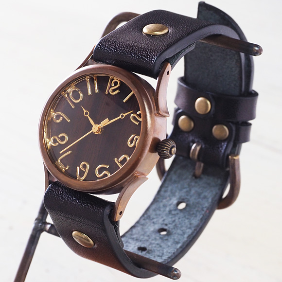【文字盤のカラーが選べます】vie（ヴィー） 手作り腕時計 “simple wood -シンプルウッド-” Mサイズ [WB-045M]