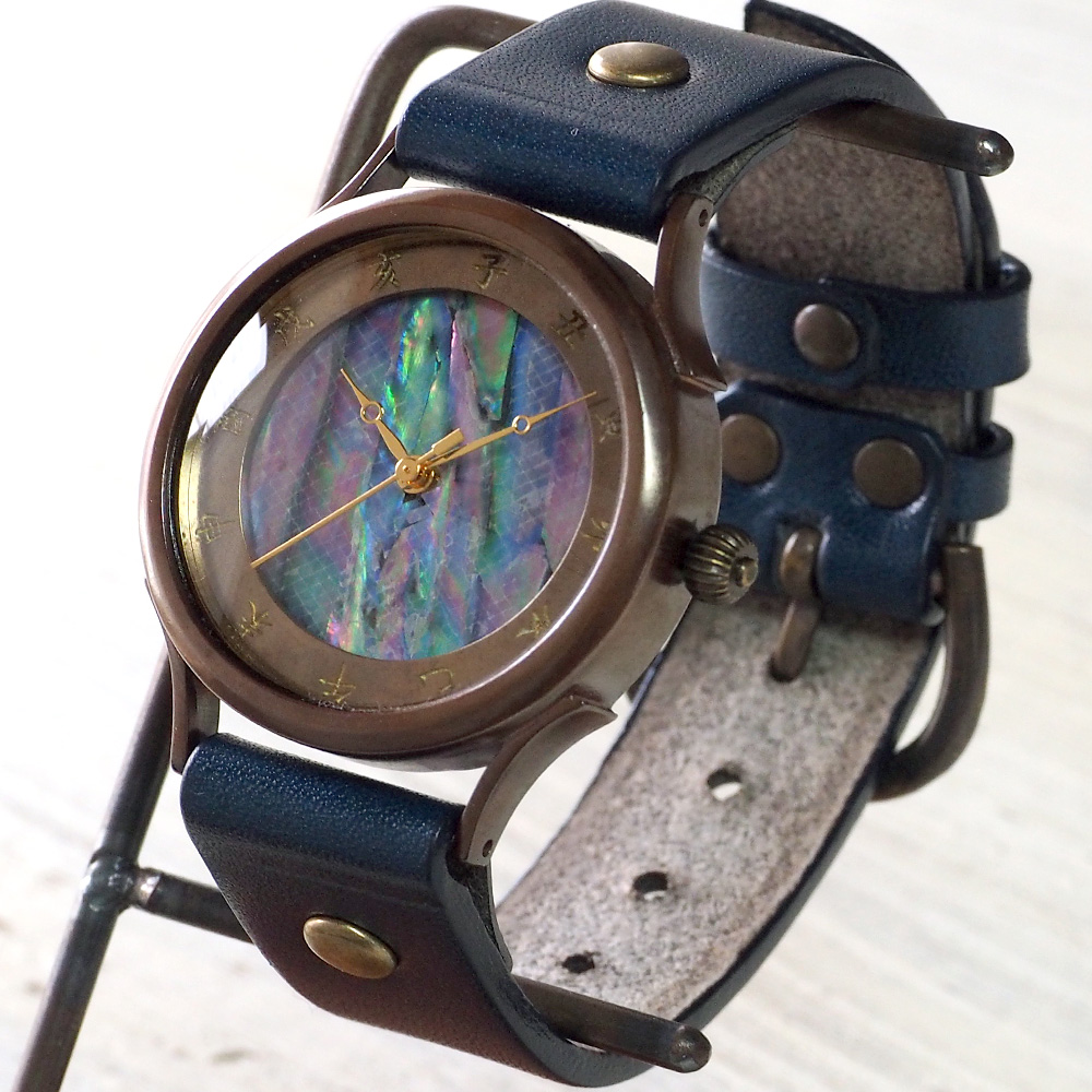  vie（ヴィー） 手作り腕時計 メイドインジャパン シリーズ 和時計 螺鈿文字盤 Lサイズ [WJ-001L]